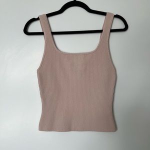 Babaton Scuplt Knit Squareneck Tank Medium Light Pink